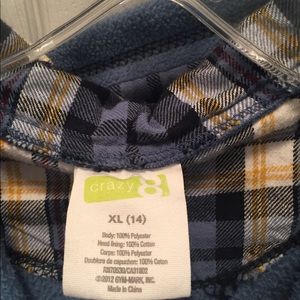 Boys Size 14 Crazy 8 blue fleece zip up hoodie